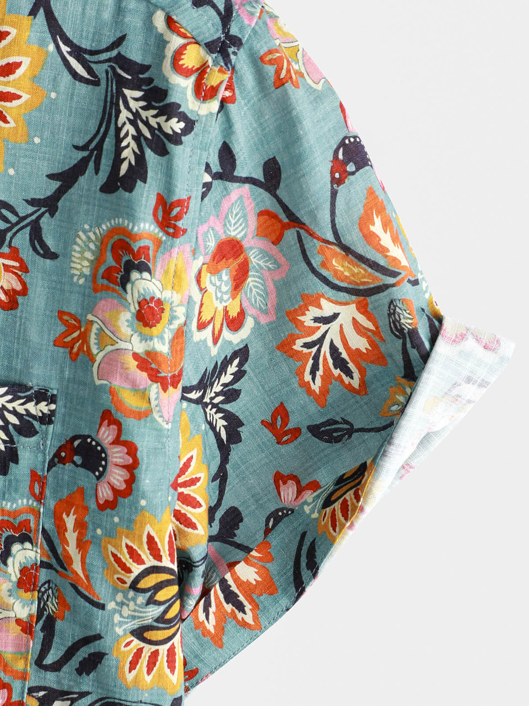 Chemise à manches courtes et poche à imprimé cachemire pour homme