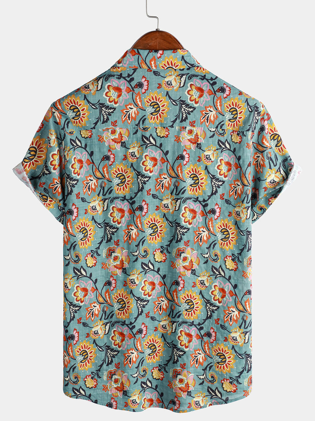 Chemise à manches courtes et poche à imprimé cachemire pour homme