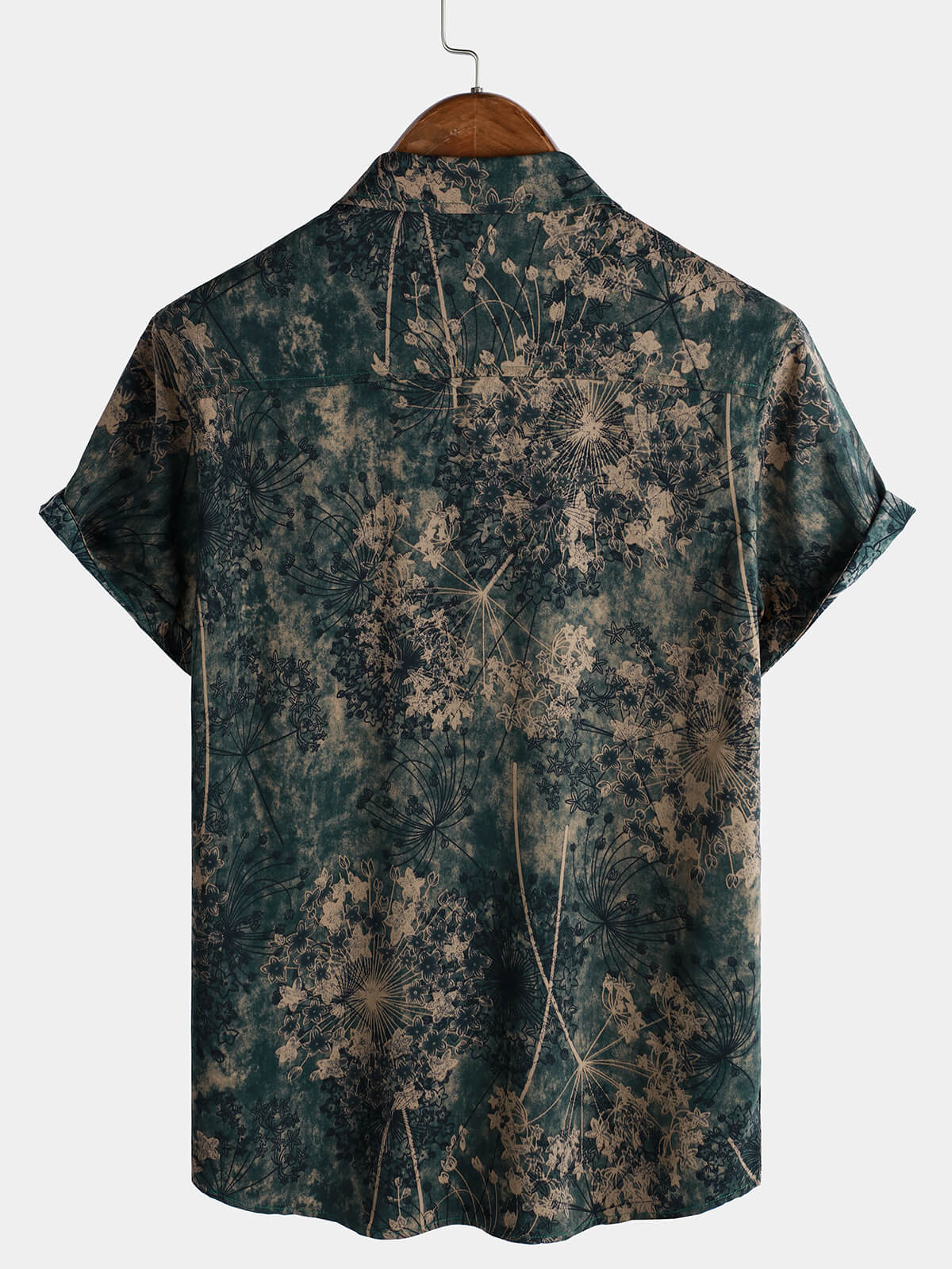 Chemise à manches courtes à imprimé floral rétro pour homme