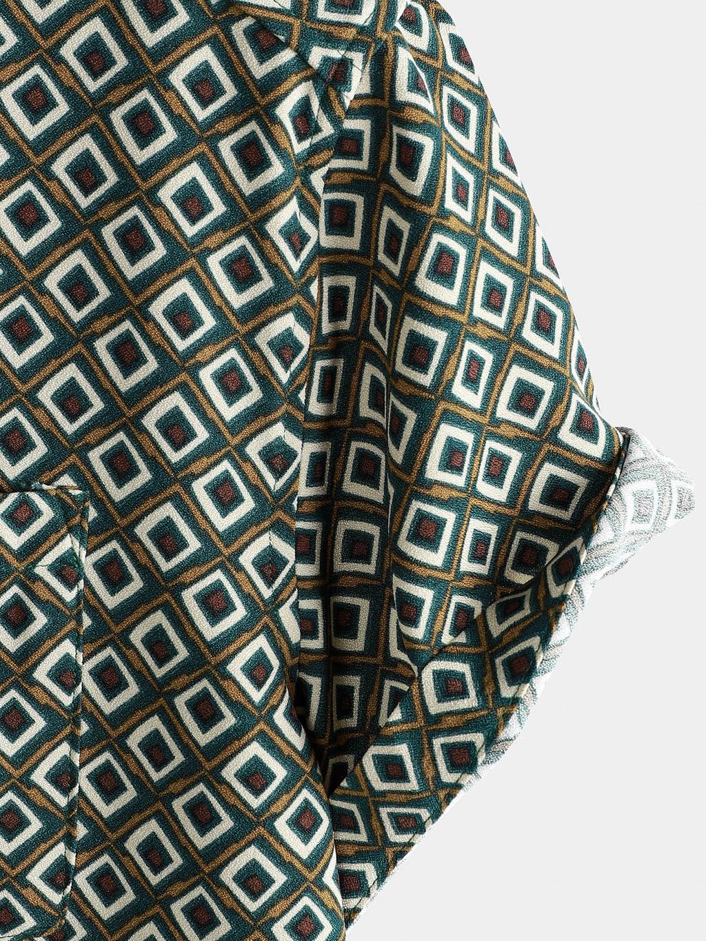 Chemise Casual à Manches Courtes avec Imprimé Géométrique pour Homme