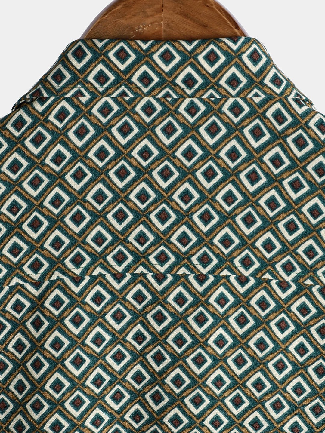 Chemise décontractée à manches courtes et poches pour homme, imprimé géométrique