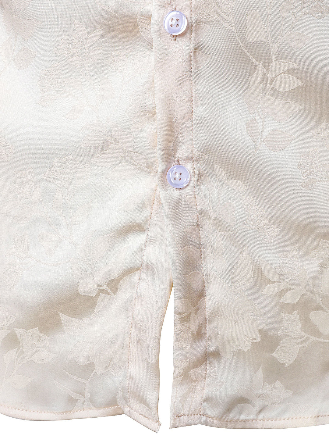 Chemise boutonnée à manches longues en jacquard floral pour homme