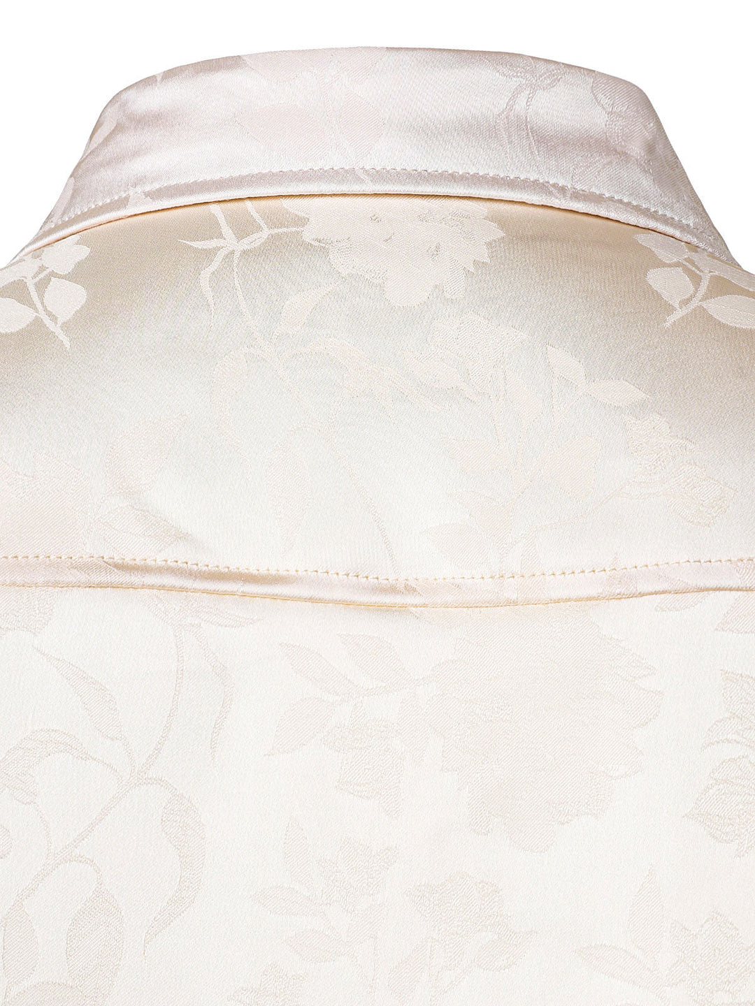 Chemise boutonnée à manches longues en jacquard floral pour homme