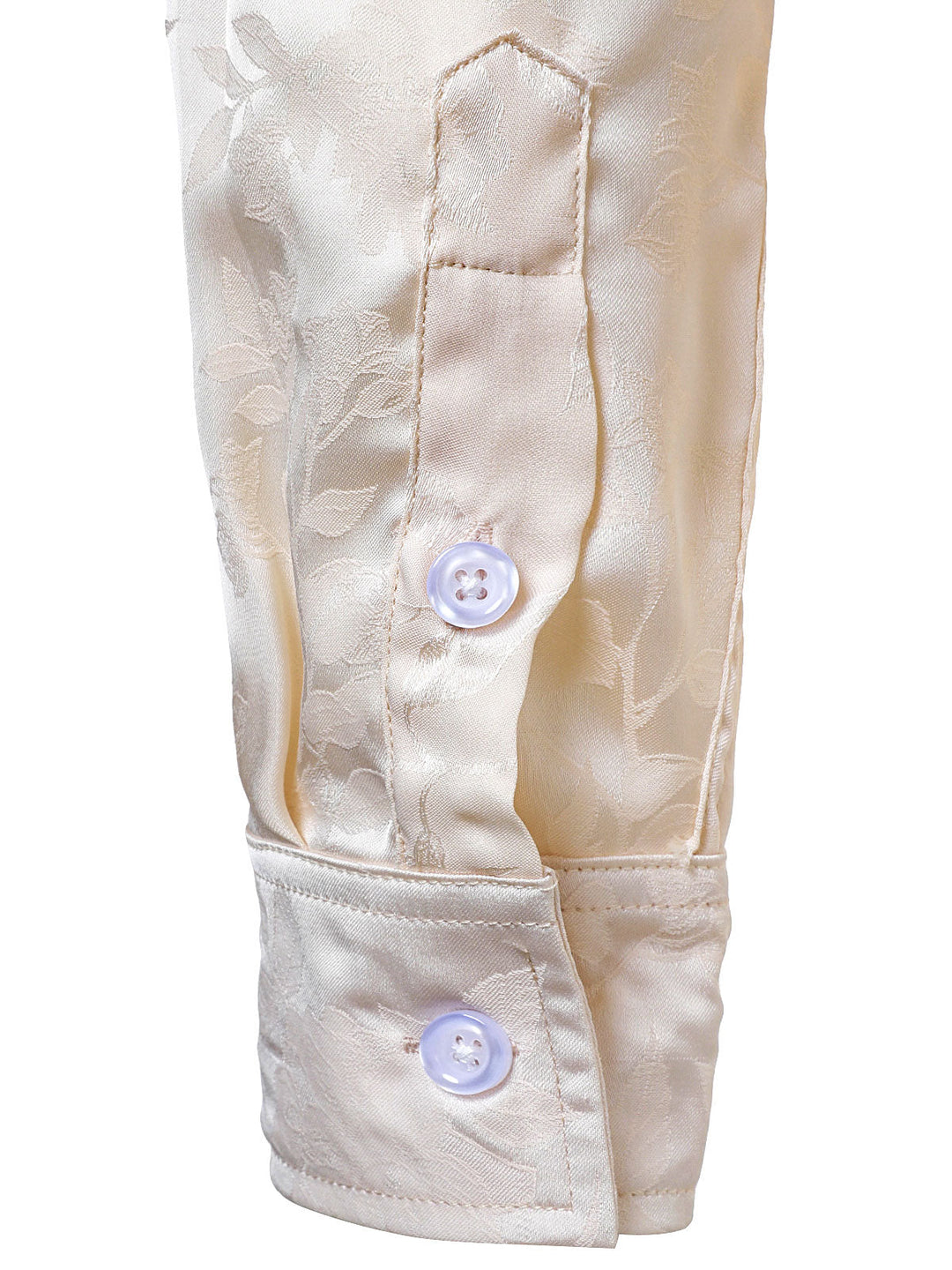 Chemise boutonnée à manches longues en jacquard floral pour homme