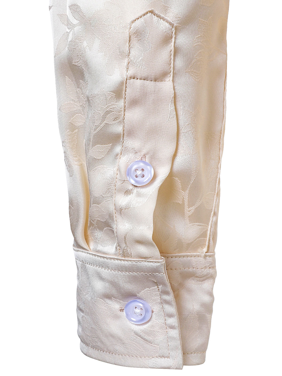 Chemise boutonnée à manches longues en jacquard floral pour homme