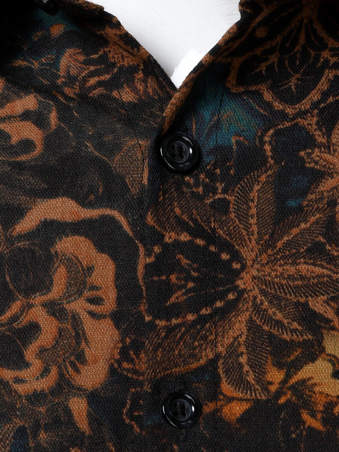 Chemise rétro à manches longues et imprimé floral pour homme