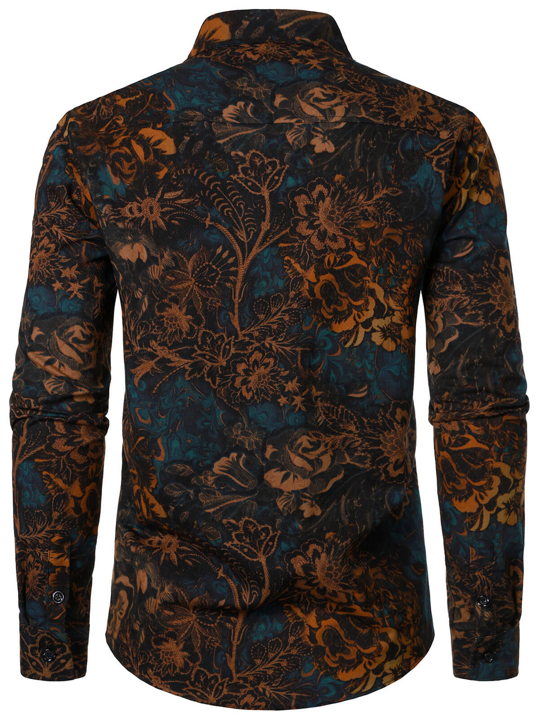 Chemise rétro à manches longues et imprimé floral pour homme
