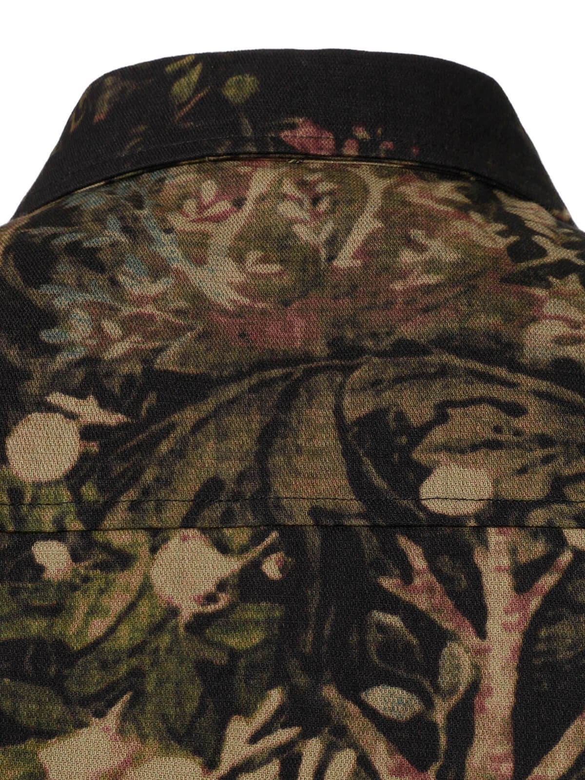 Chemise boutonnée à manches longues et imprimé végétal rétro pour homme