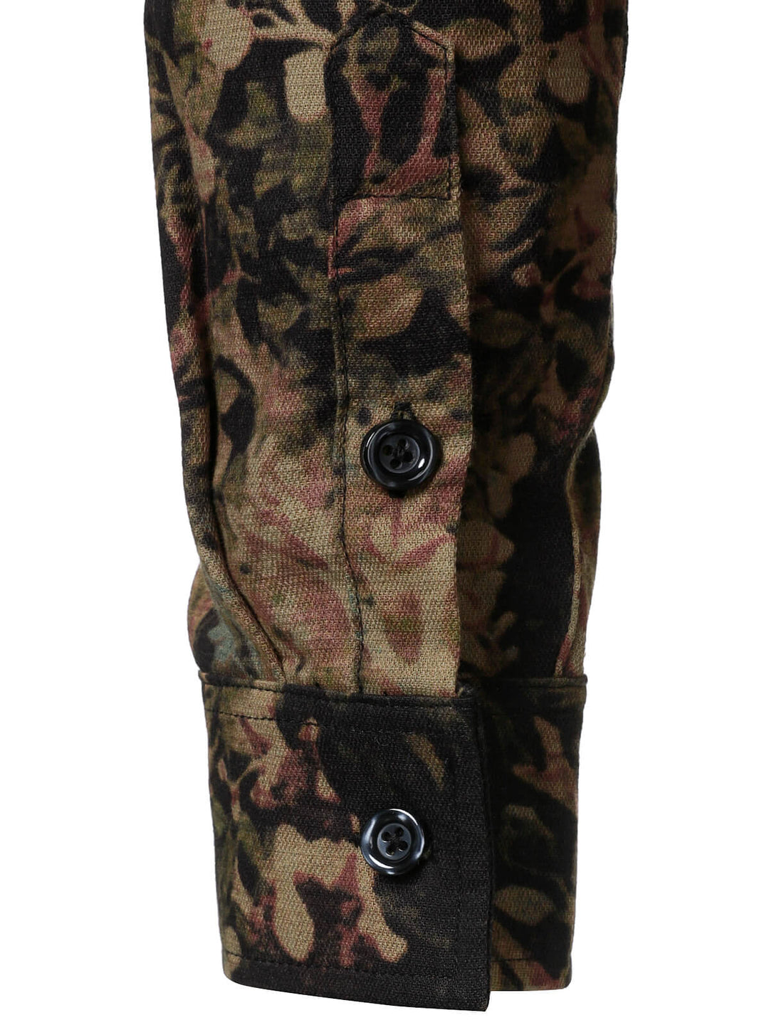 Chemise boutonnée à manches longues et imprimé végétal rétro pour homme
