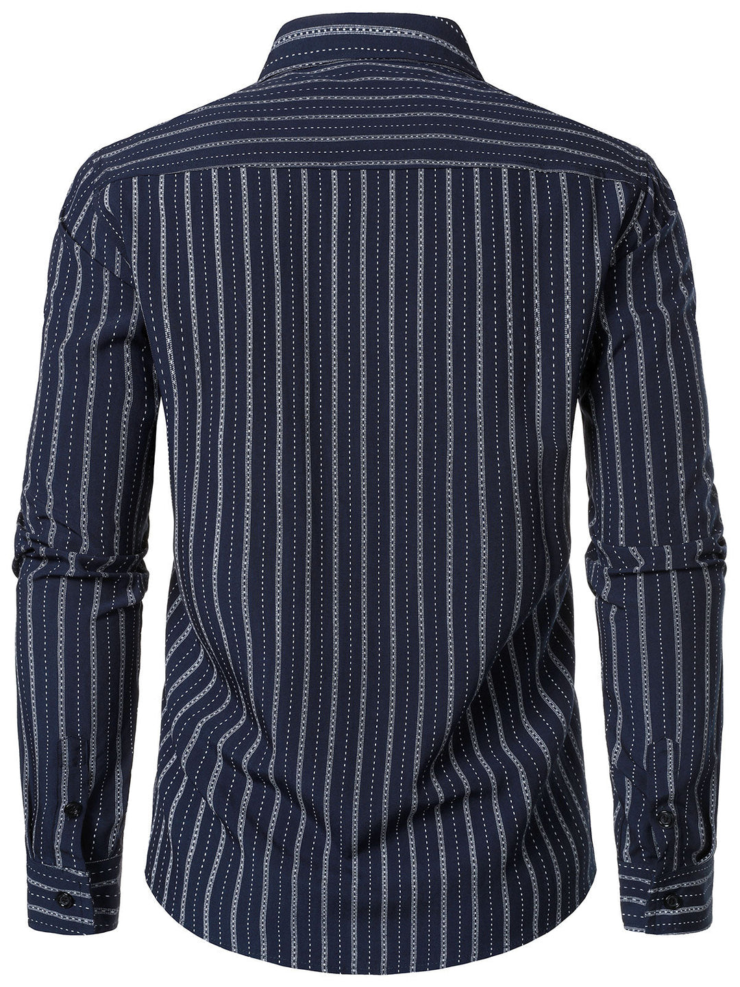 Chemise boutonnée à manches longues et rayures classiques pour homme