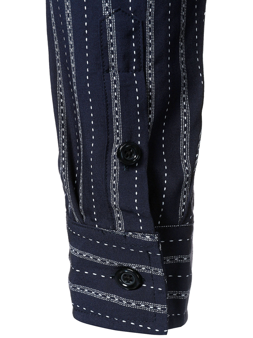 Chemise boutonnée à manches longues et rayures classiques pour homme