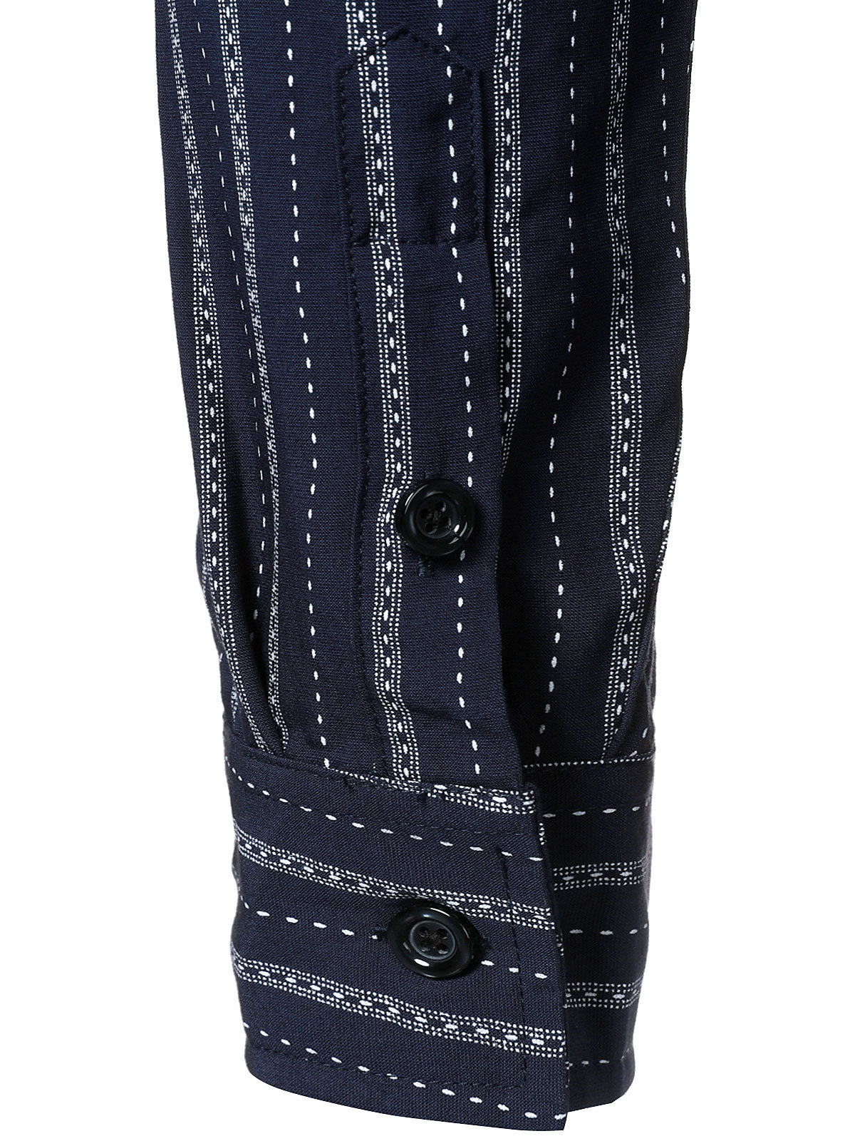 Chemise boutonnée à manches longues et rayures classiques pour homme