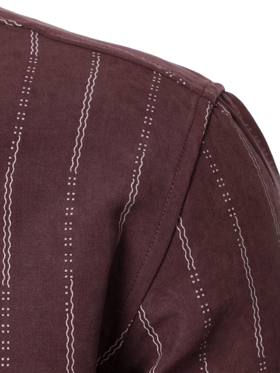 Chemise à manches longues à rayures rétro rouge pour homme