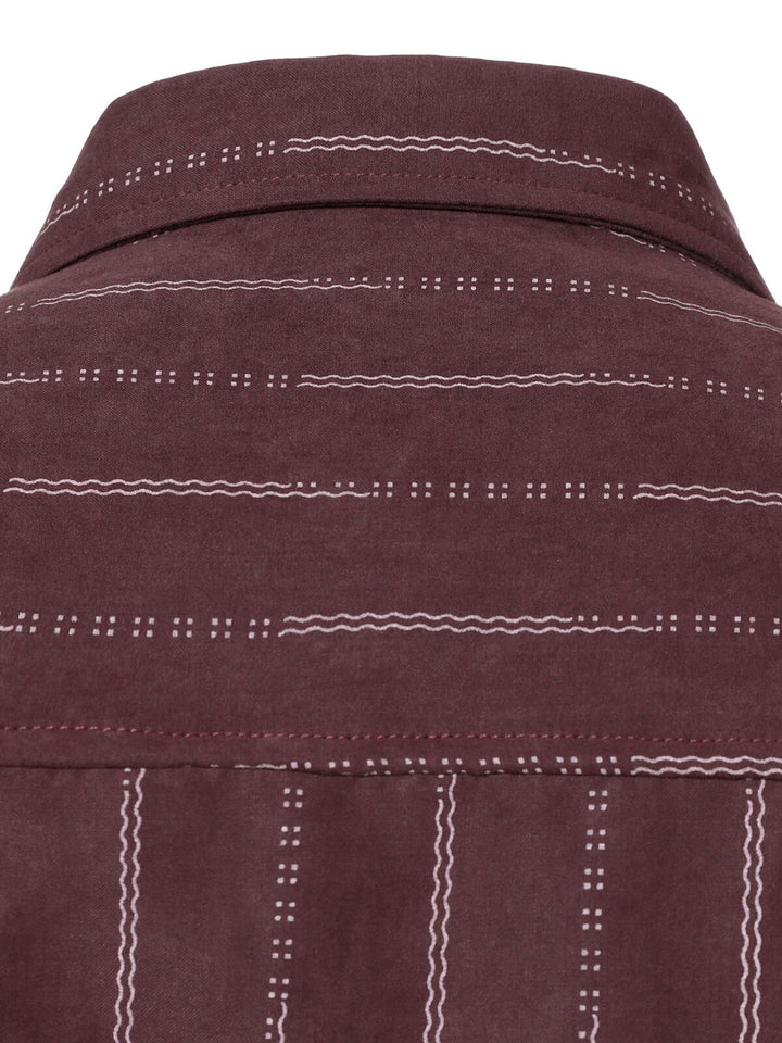 Chemise à manches longues à rayures rétro rouge pour homme