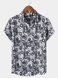 Chemise Homme Décontractée à Manches Courtes à Imprimé Floral