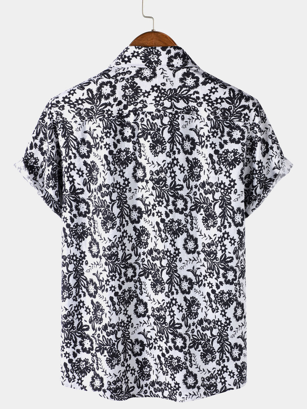 Chemise Homme Décontractée à Manches Courtes à Imprimé Floral