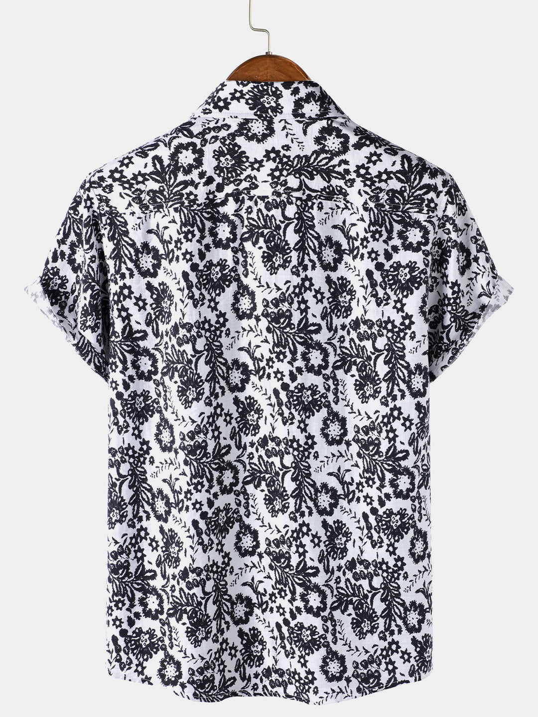 Chemise Homme Décontractée à Manches Courtes à Imprimé Floral