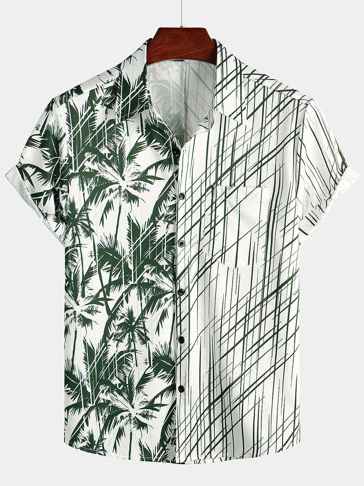 Chemise hawaïenne à manches courtes homme cocotier