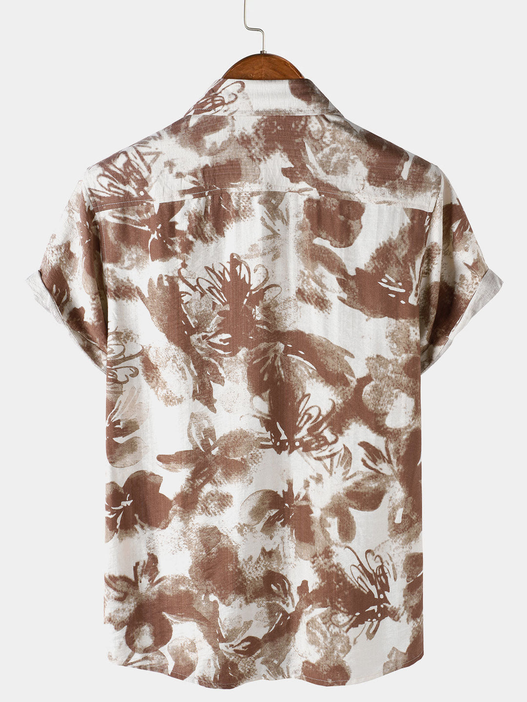 Chemise Homme à Boutons Manches Courtes à Imprimé Floral Abstrait Style Camp