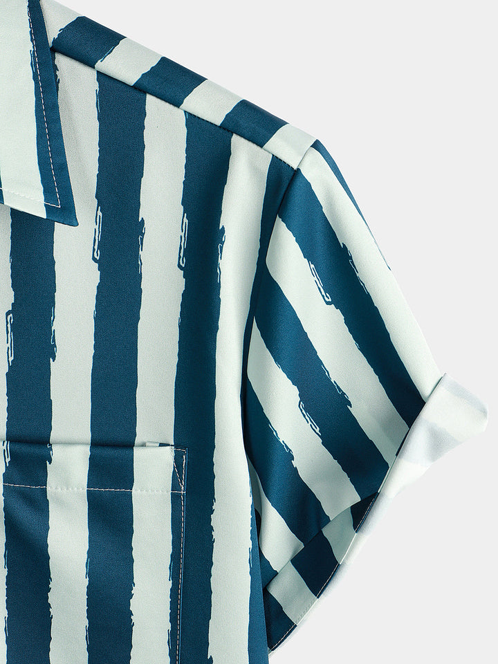 Chemise hawaïenne à manches courtes à imprimé perroquet pour homme