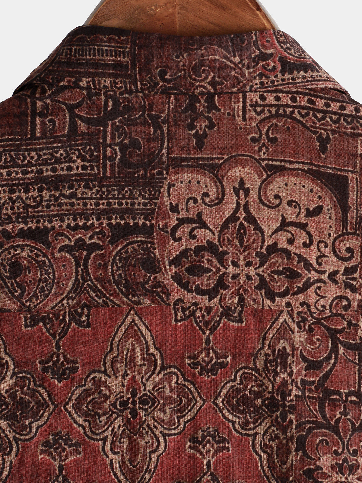 Chemise d'Homme Rétro avec Imprimé Floral Paisley, Boutons, Vintage, Vacances, Western, Marron, à Manches Courtes