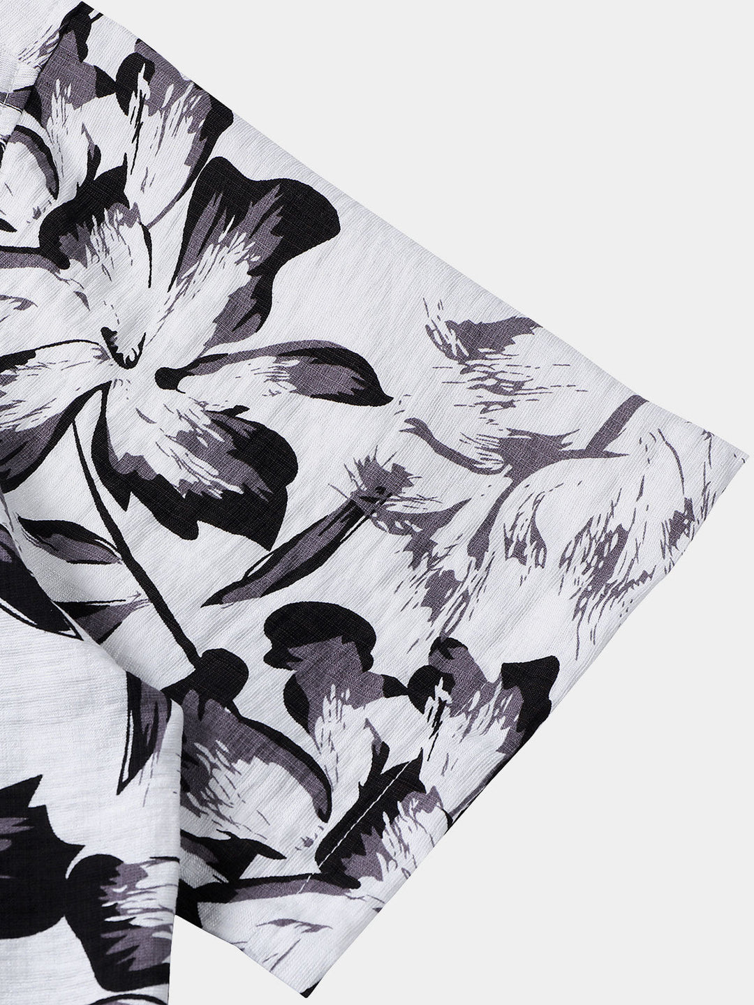 Chemise Homme Tropicale Blanche à Fleurs Manches Courtes Boutonnée