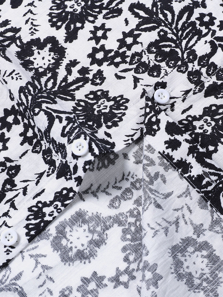 Chemise Homme Décontractée à Manches Courtes à Imprimé Floral
