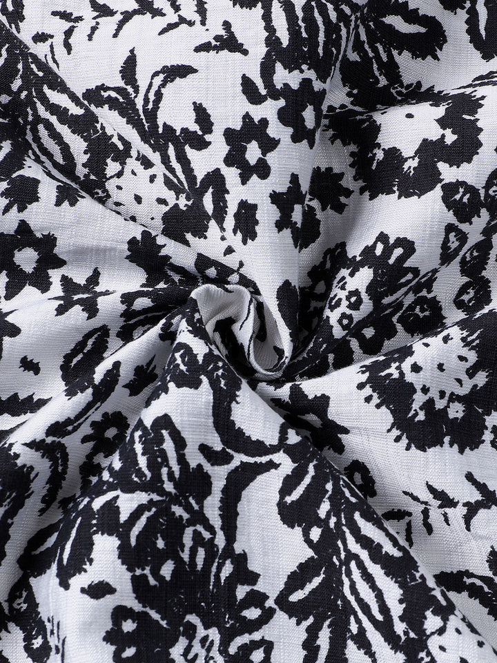 Chemise Homme Décontractée à Manches Courtes à Imprimé Floral