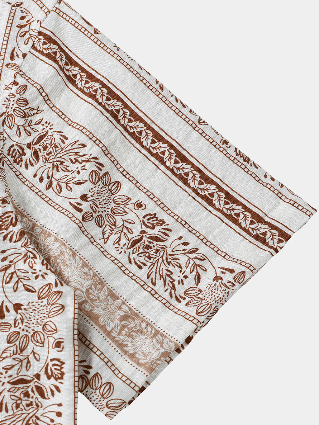 Chemise Homme Vintage à Imprimé Ethnique Manches Courtes