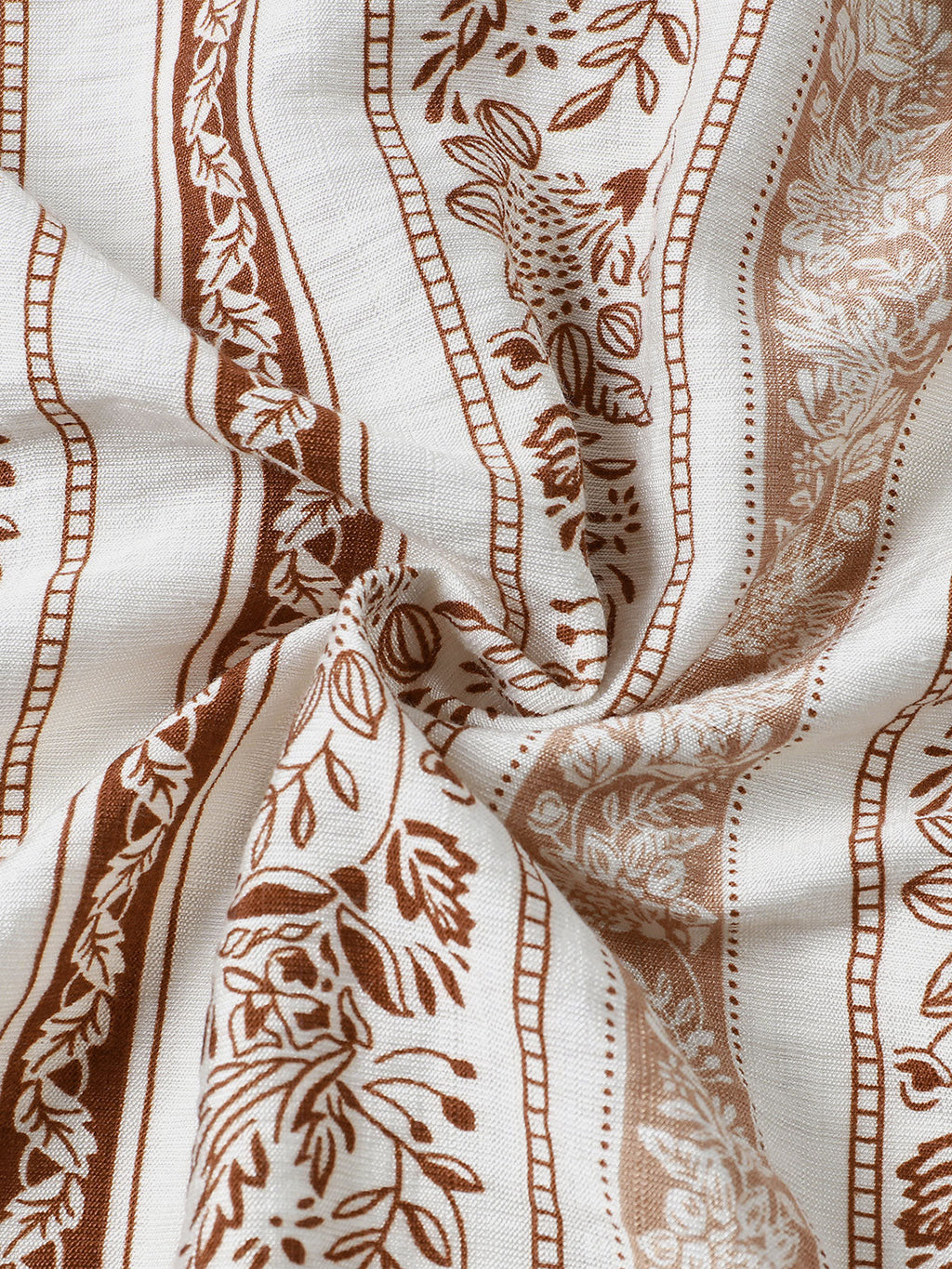 Chemise Homme Vintage à Imprimé Ethnique Manches Courtes