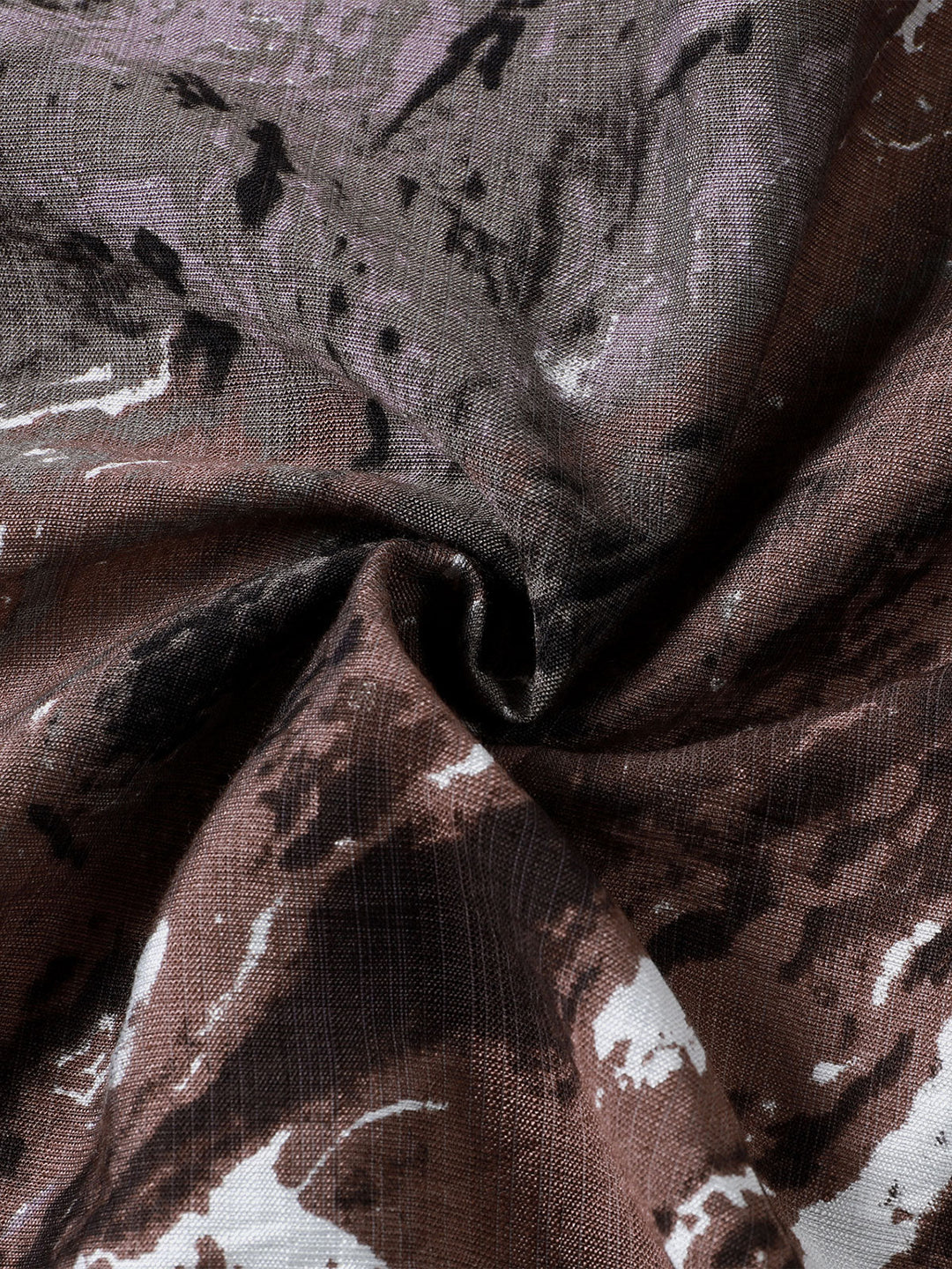 Chemise Homme Marron à Motif Abstrait Vacances Manches Courtes
