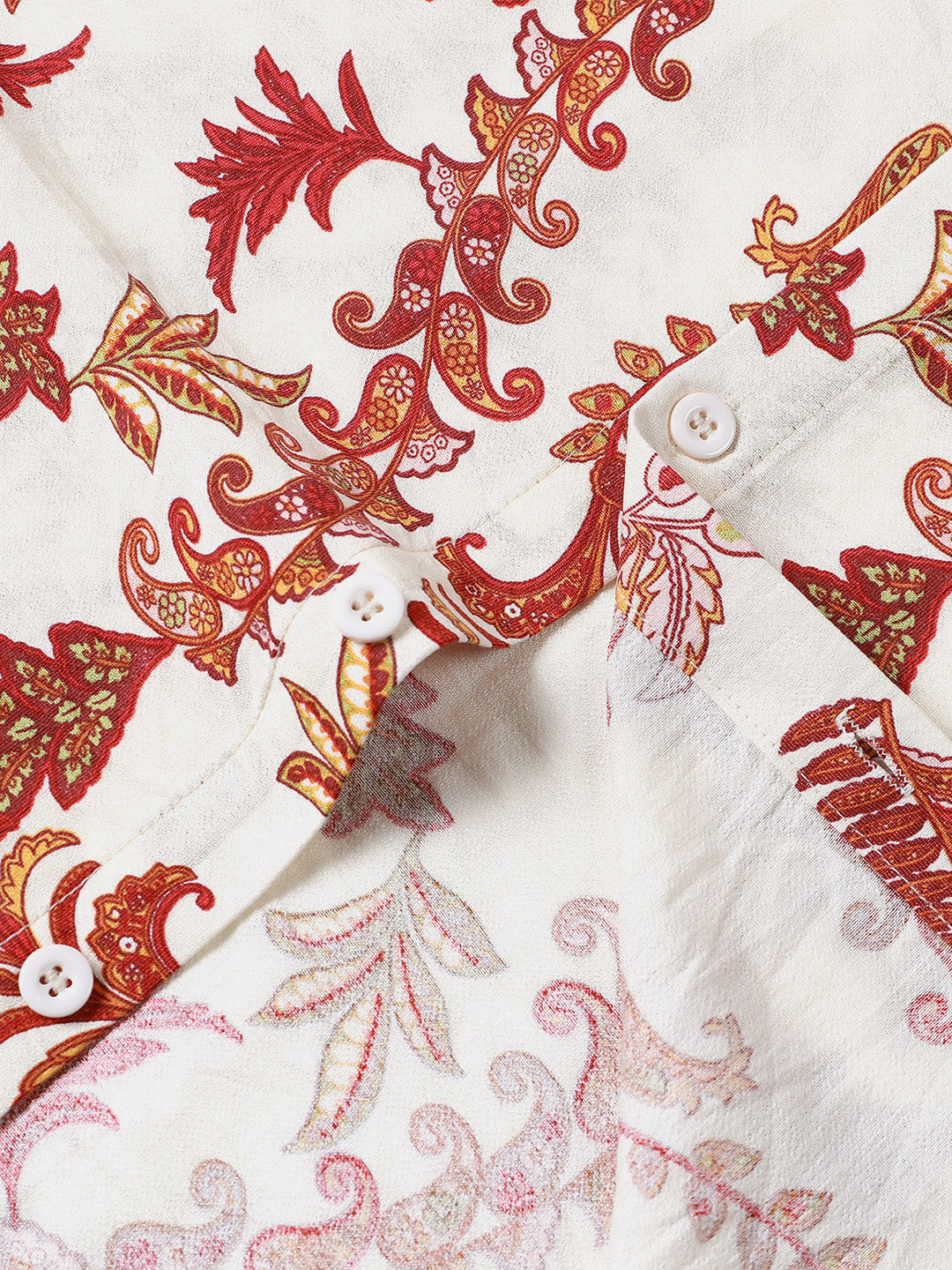 Chemise Homme à Fleurs et Motif Paisley de Vacances Manches Courtes Boutonnée