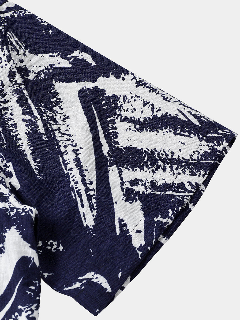 Chemise Homme Bleu Marine à Manches Courtes à Imprimé Géométrique Abstrait