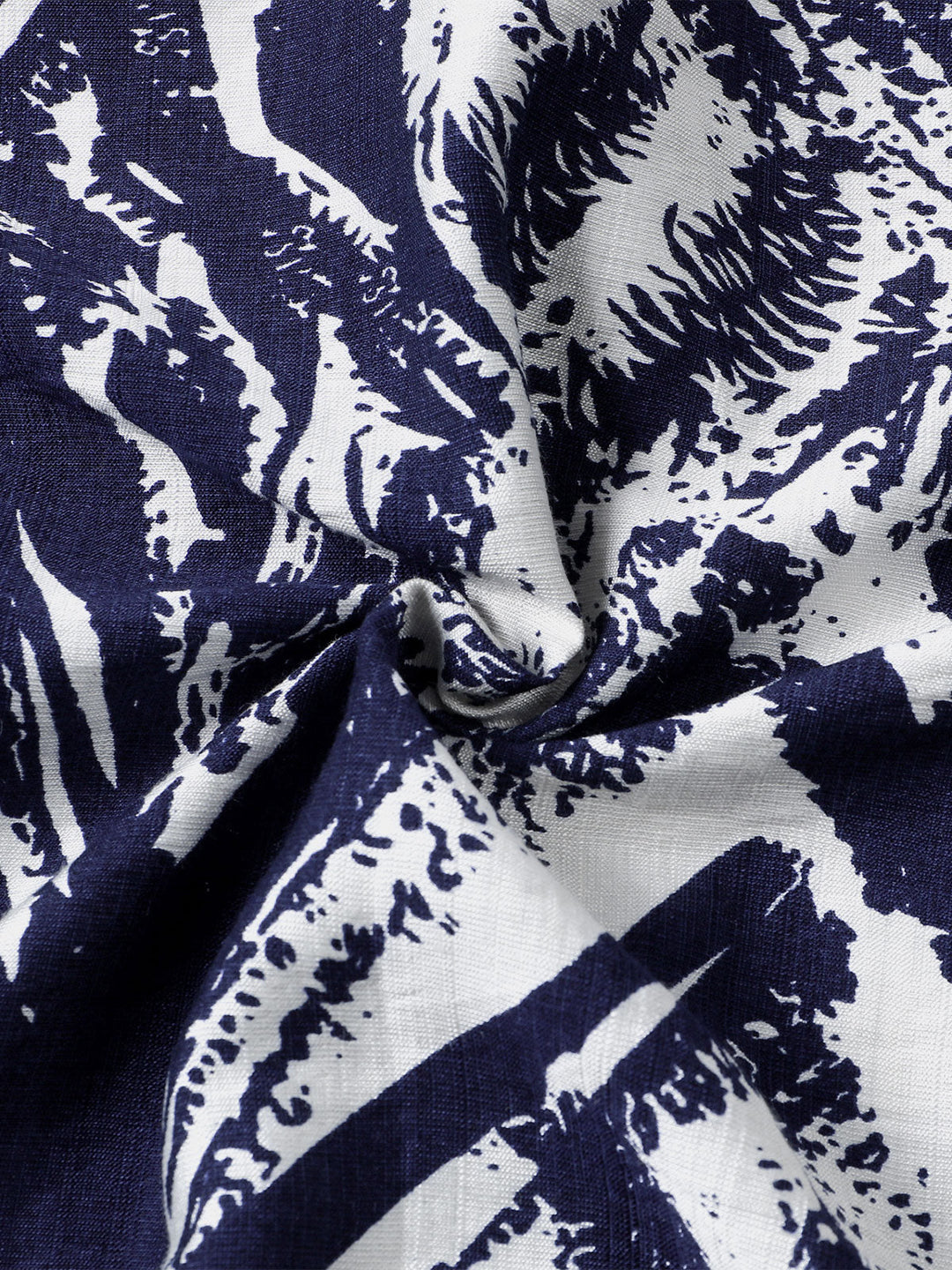 Chemise Homme Bleu Marine à Manches Courtes à Imprimé Géométrique Abstrait