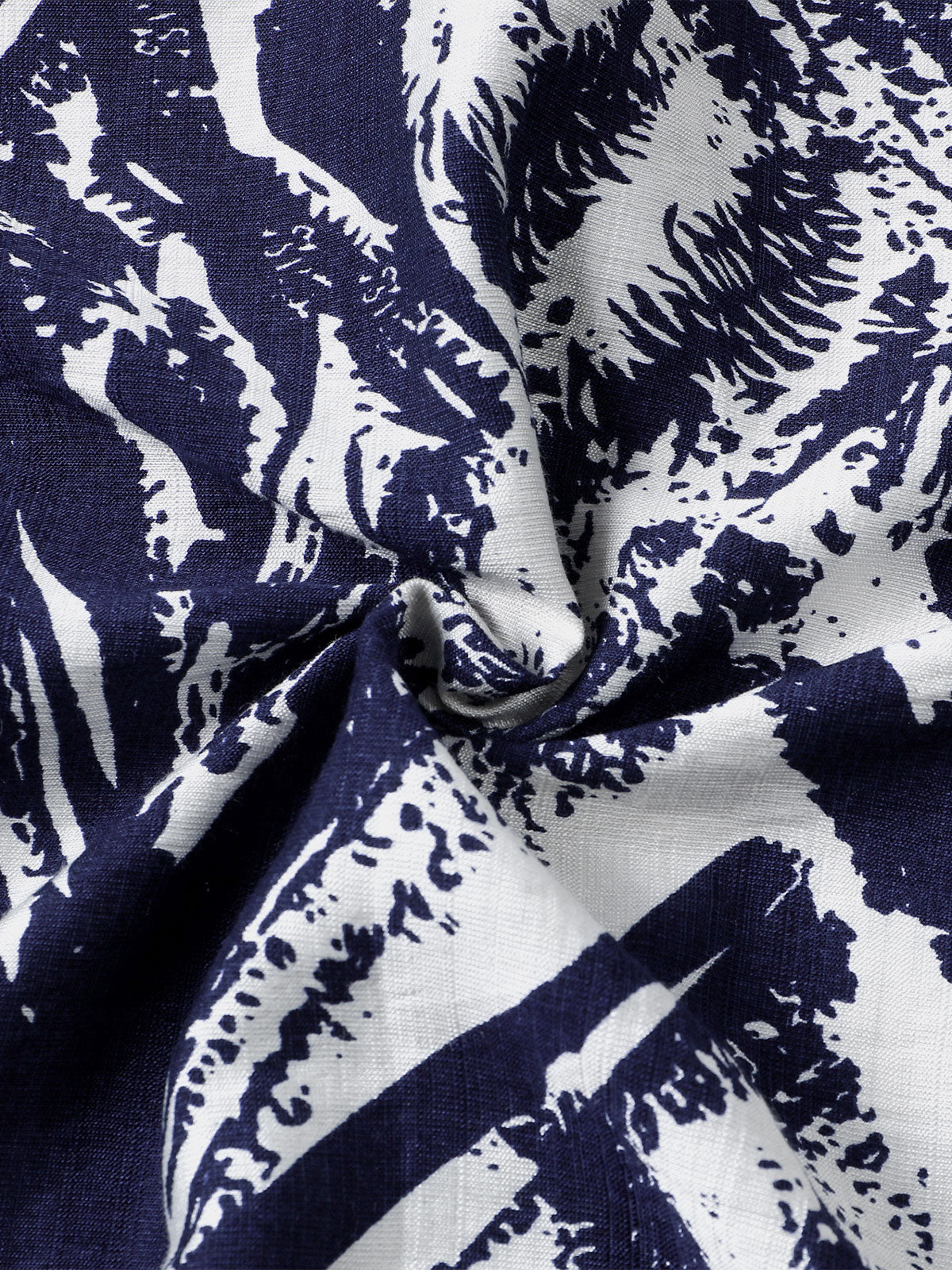 Chemise Homme Bleu Marine à Manches Courtes à Imprimé Géométrique Abstrait