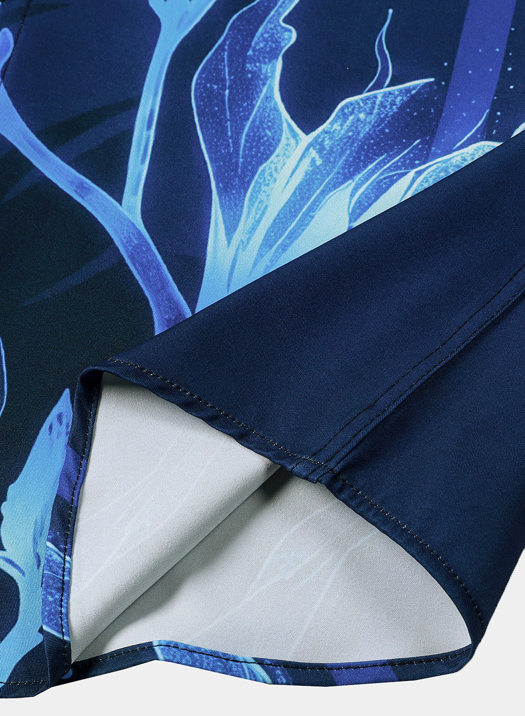 Chemise Homme Bleu Marine à Imprimé Floral Décontractée Manches Courtes
