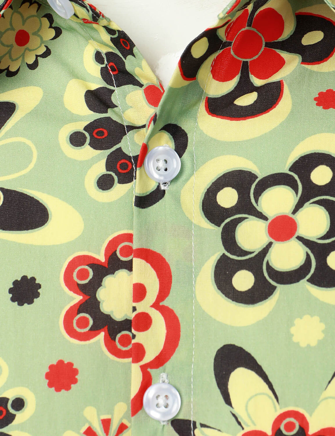 Chemise boutonnée à manches longues en coton à imprimé floral pour homme