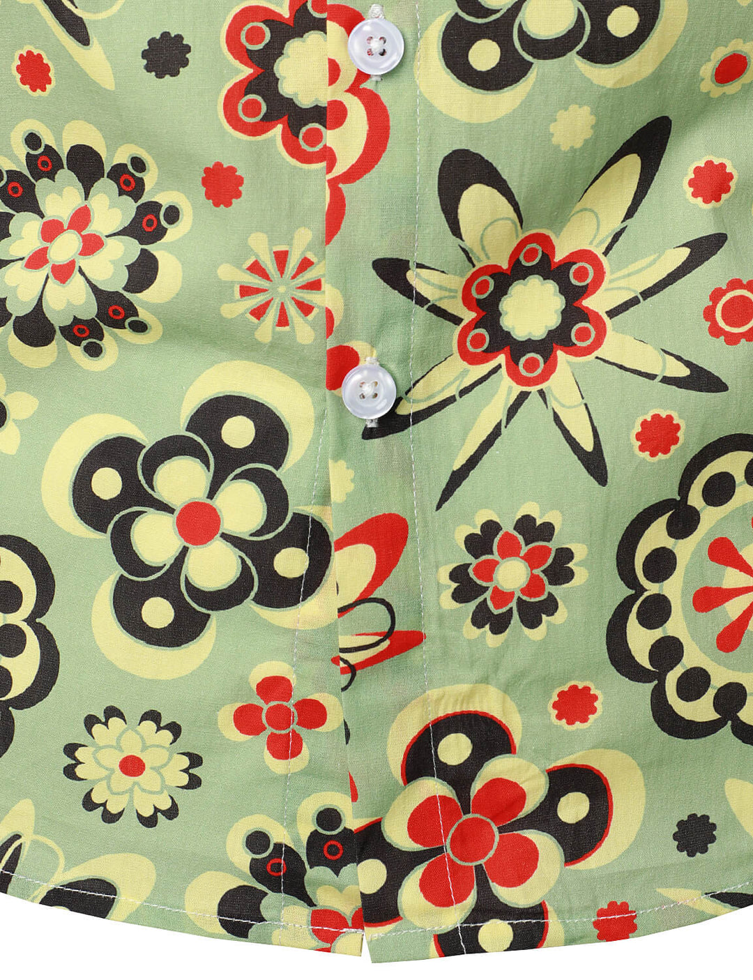Chemise boutonnée à manches longues en coton à imprimé floral pour homme