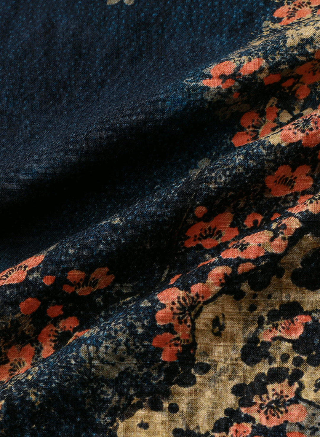 Chemise Homme Bleu Marine à Imprimé Floral Abstrait Décontractée Manches Courtes