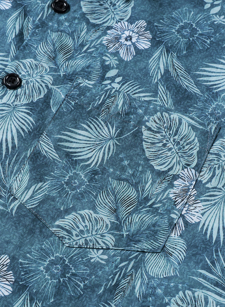 Chemise Homme à Imprimé Floral Tropical Légère et Respirante Décontractée Manches Courtes