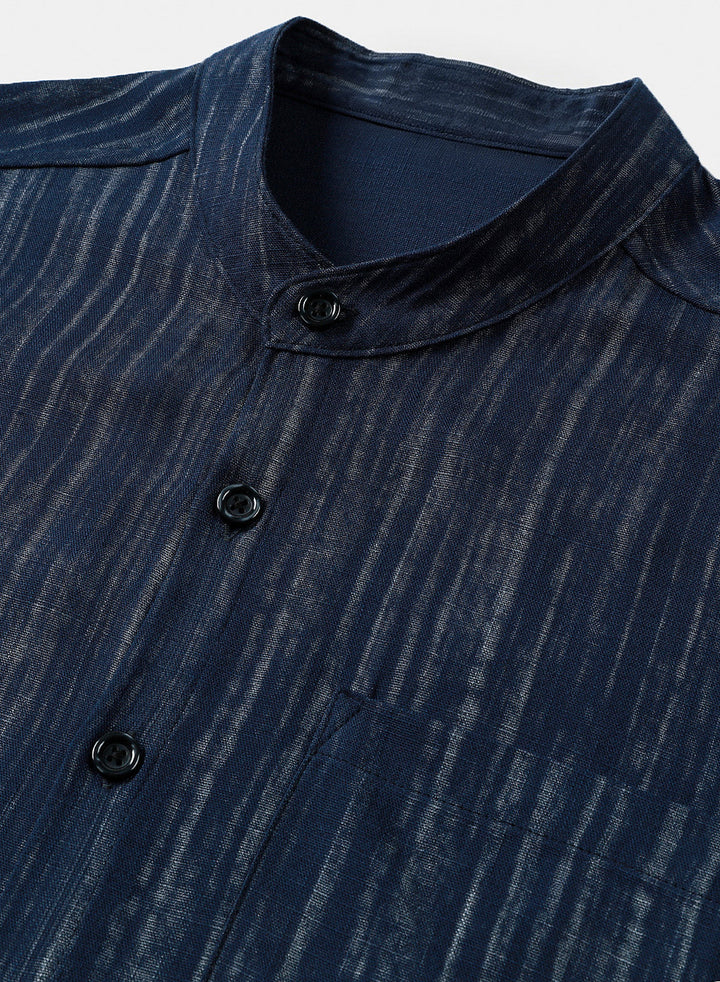 Chemise Homme Texturée Légère et Respirante Décontractée Manches Courtes
