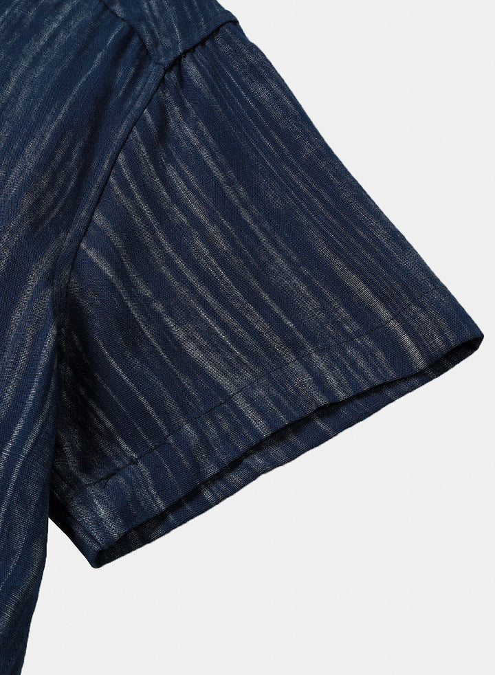 Chemise Homme Texturée Légère et Respirante Décontractée Manches Courtes