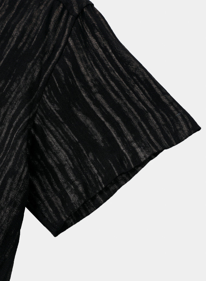 Chemise Homme Décontractée à Rayures Manches Courtes
