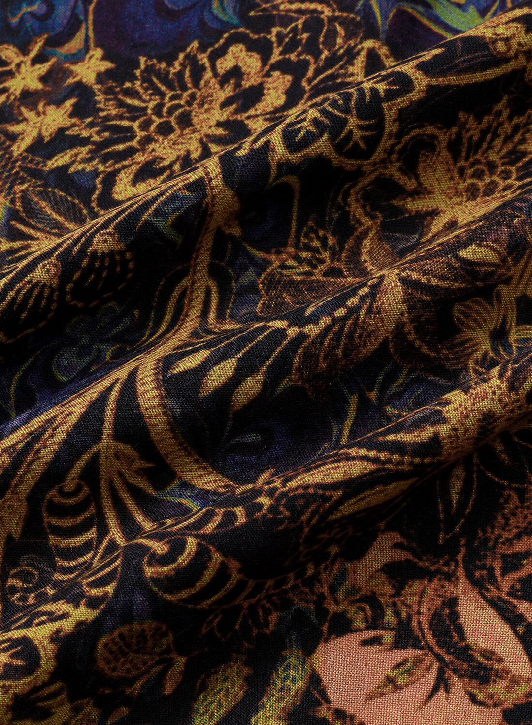 Chemise Homme Jaune à Imprimé Floral Rétro 100% Rayon Style Resort Manches Courtes