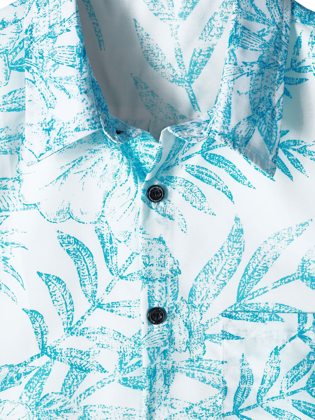 Chemise hawaïenne décontractée Aloha bleue à imprimé tropical pour homme