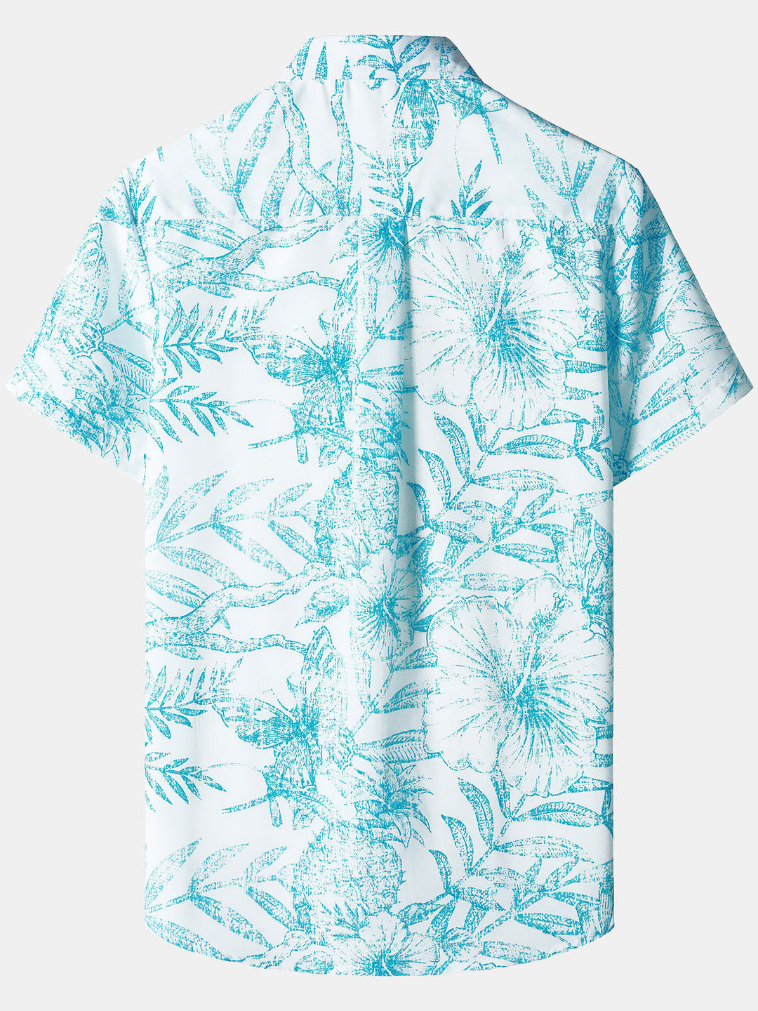 Chemise hawaïenne décontractée Aloha bleue à imprimé tropical pour homme