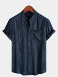 Chemise Homme Texturée Légère et Respirante Décontractée Manches Courtes