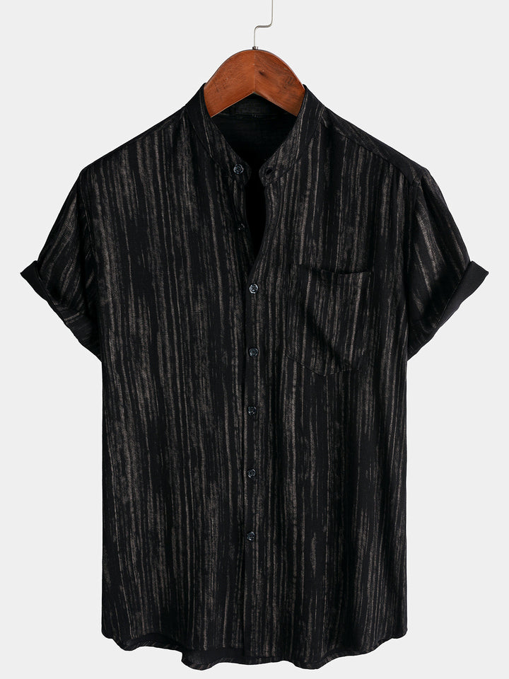 Chemise Homme Décontractée à Rayures Manches Courtes