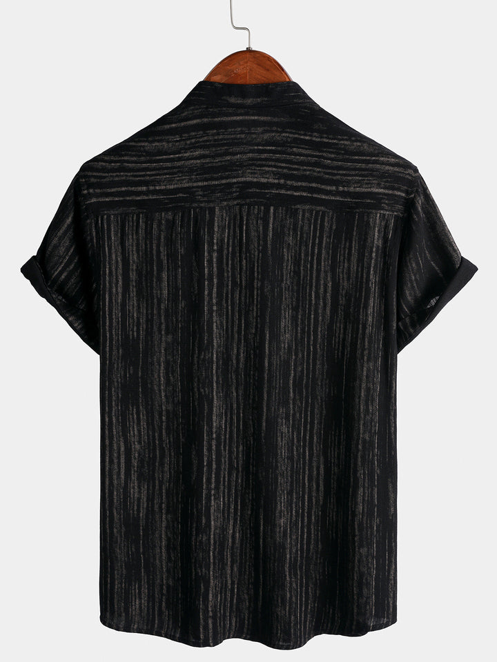 Chemise Homme Décontractée à Rayures Manches Courtes
