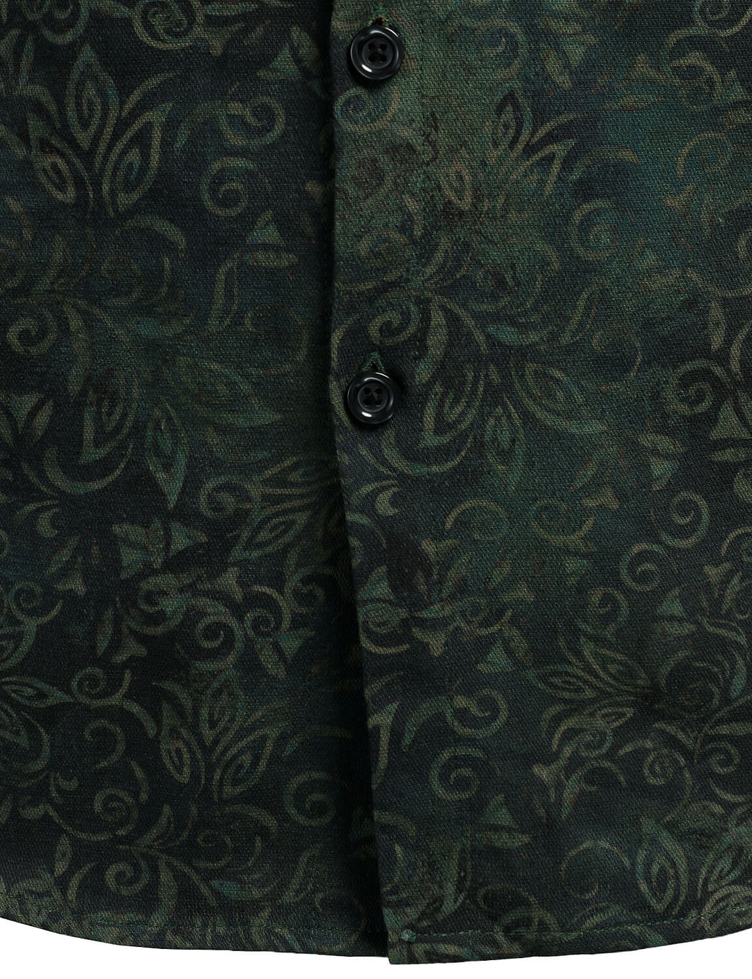 Chemise à manches longues verte à imprimé vintage pour homme